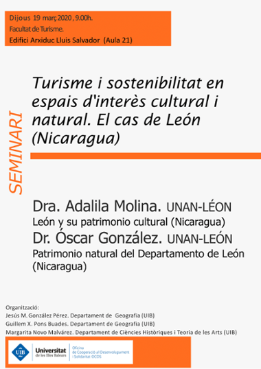 Cartell del seminari de turisme a Nicaragua