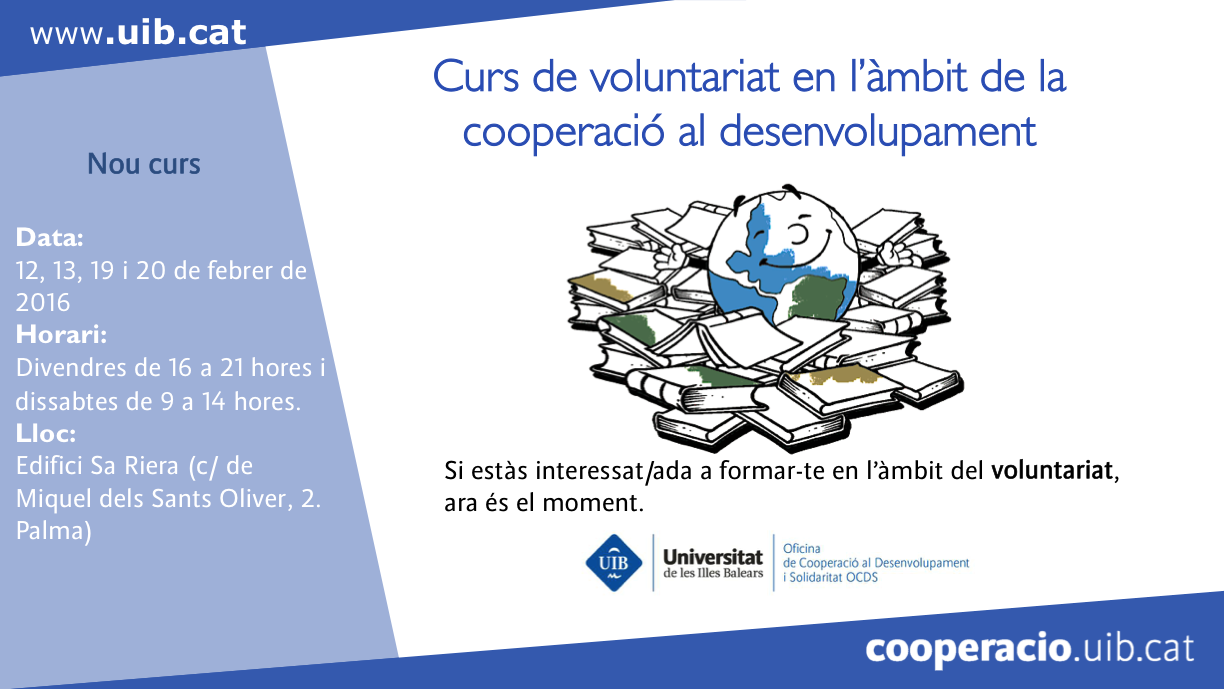Curs de voluntariat en l'àmbit de la cooperació al desenvolupament